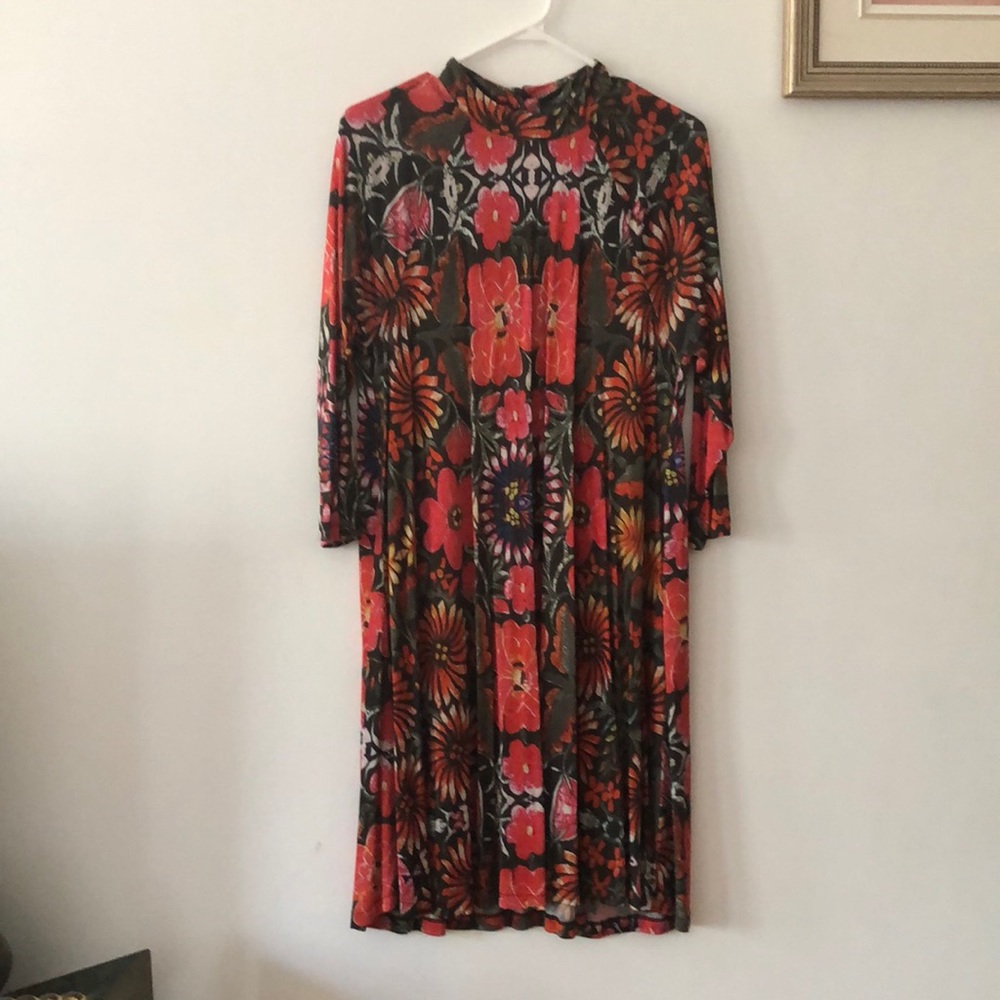 Free People A line floral red dress